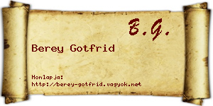 Berey Gotfrid névjegykártya